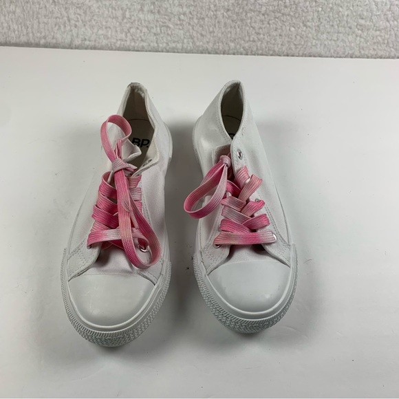 Bp Greta White Canvas‎ Shoes Womens Size 6 Pink Lace Up NWOB 7328 - Picture 3 of 9